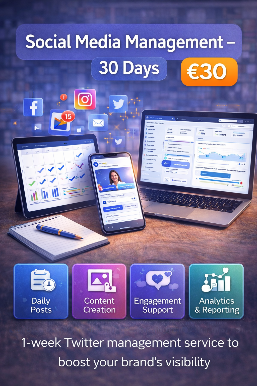 Social Media Management – 30 Days